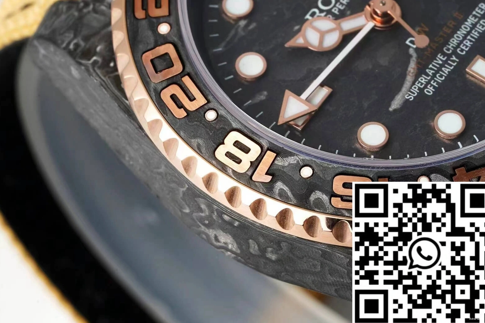 Yellow GMT-MASTER II Diw Carbon Rolex Strap Fiber Fabric 0112